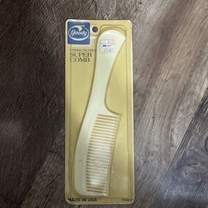 Goody Purse Size Unbreakable Super Comb Vintage 80s NOS Cream